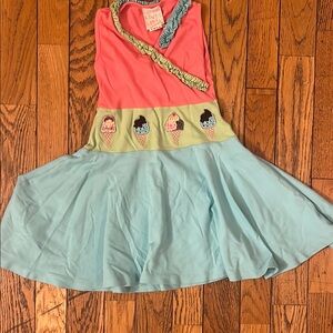 Lemon Loves Lime Kids Ice Cream Dress - Pink and Blue